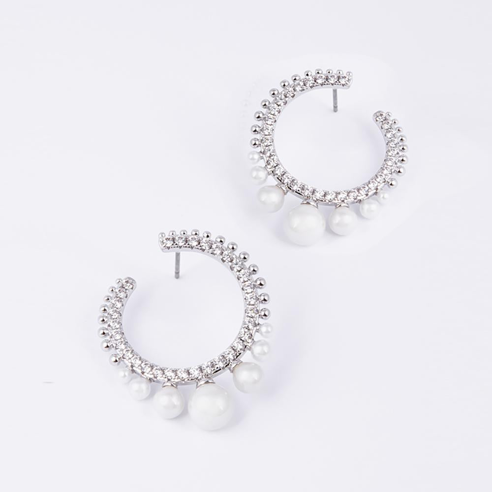 Carlotta Rhodium Earrings