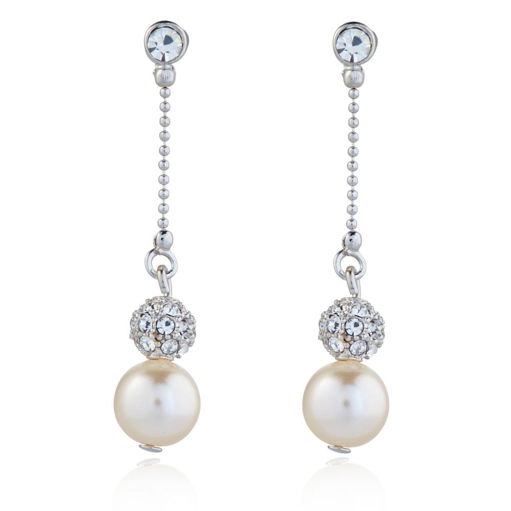 Paulette Rhodium & Pearl Earrings