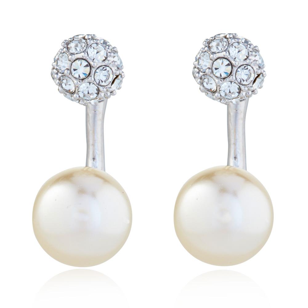 Grazia Rhodium & Pearl Earrings