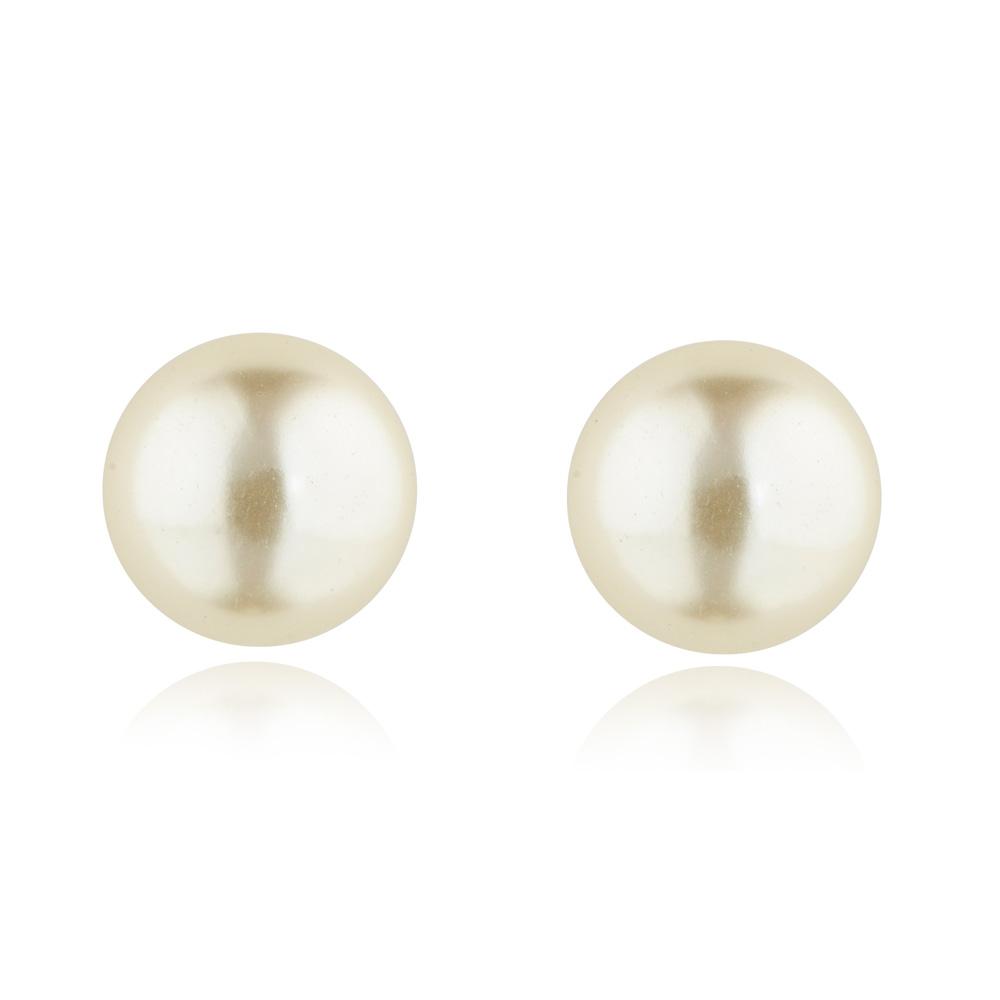 Mia Pearl Stud Rhodium Earring