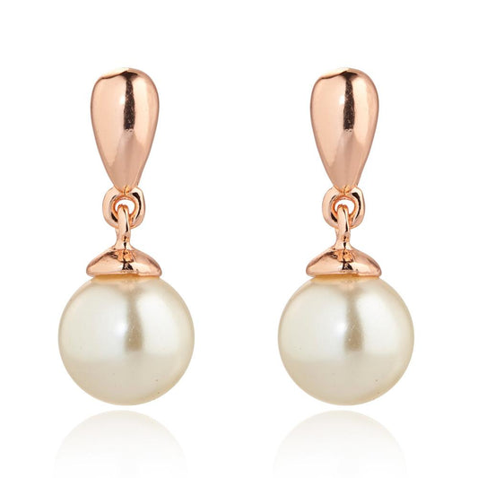 Bolonia Pearl, Crystal & Rose Gold Earrings
