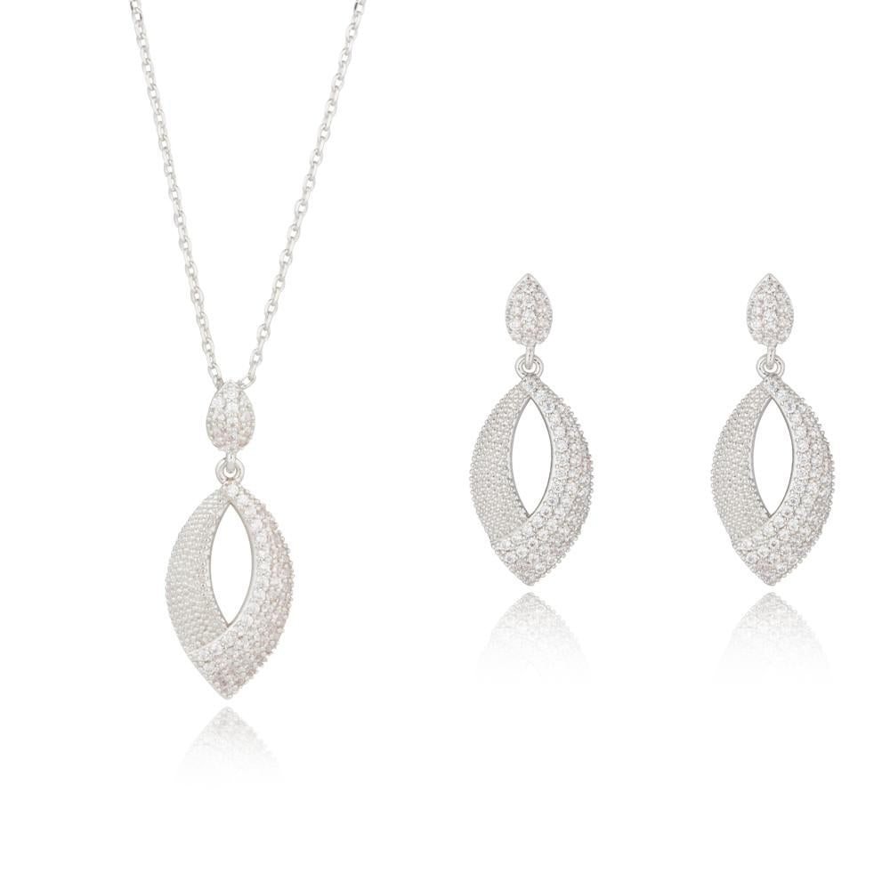 Sherlyn Silver Necklace Earring Set