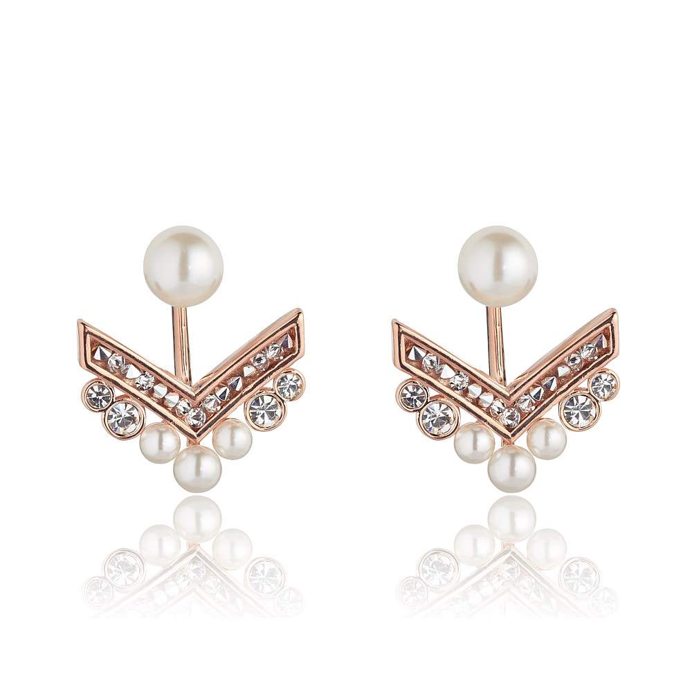 Swarovski Crystal Argent Light & Pearl Earrings