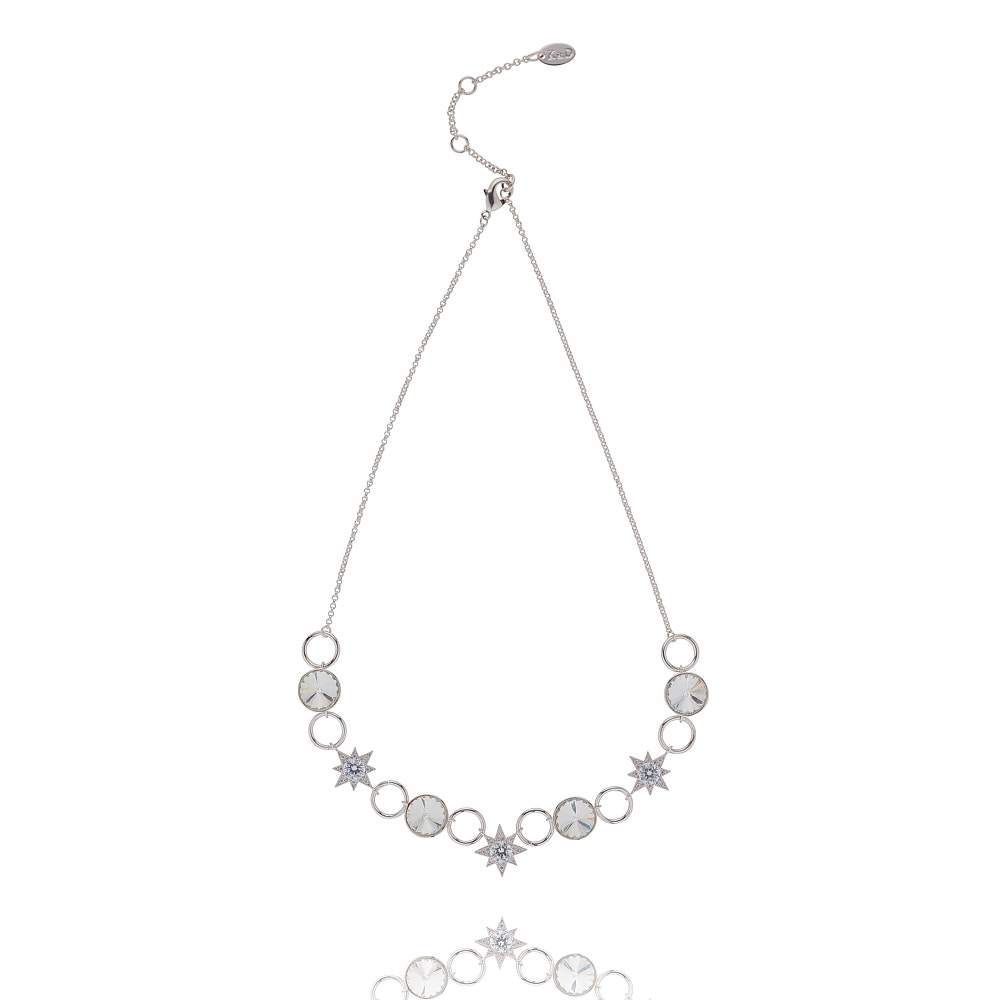 Crystal Star Rhodium Necklace