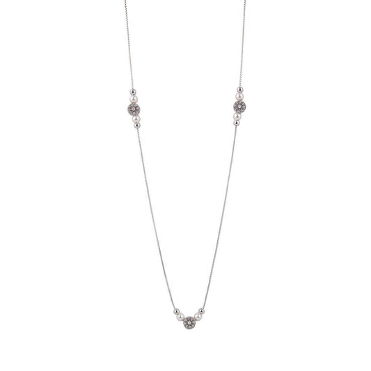 Maya Rhodium Long Necklace