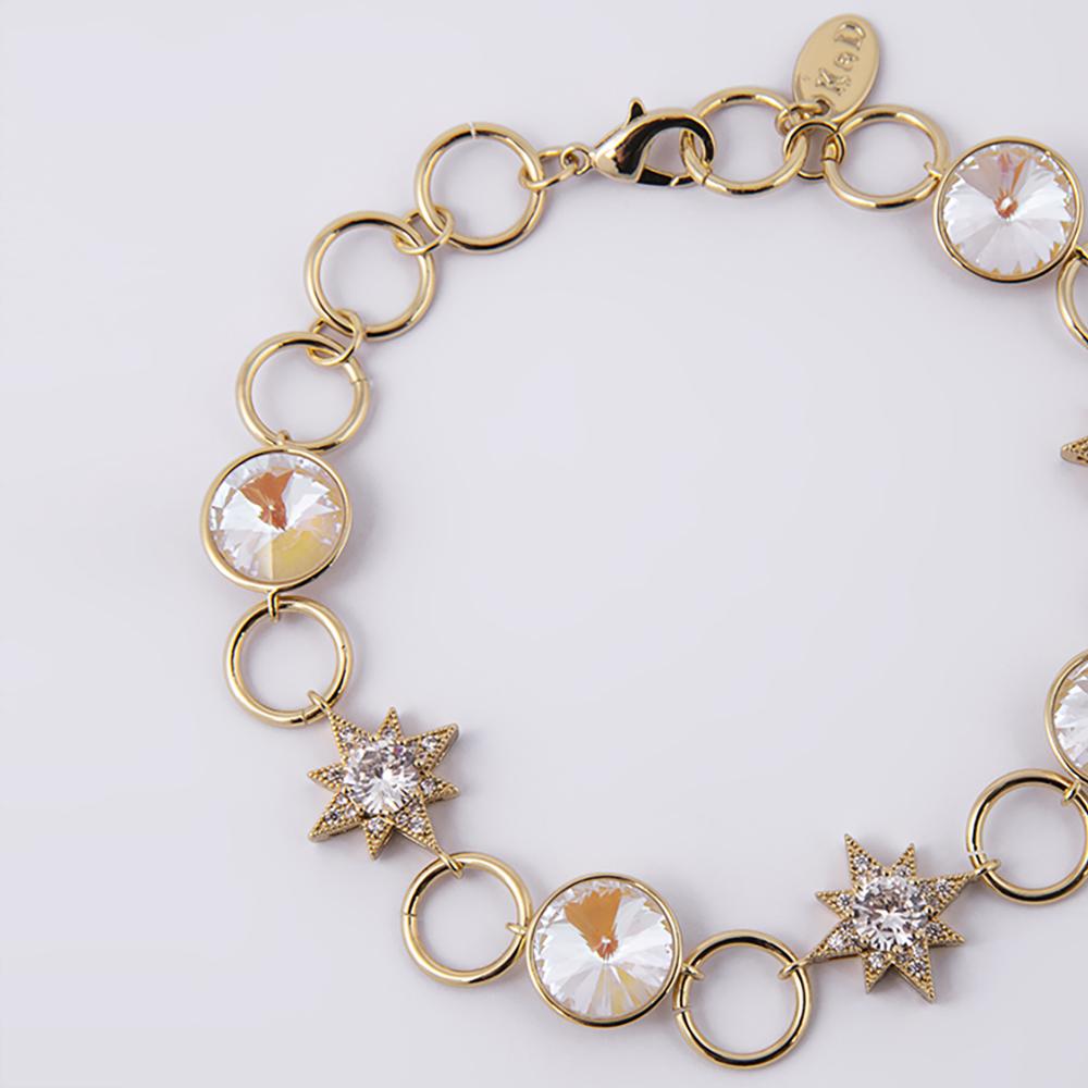 Crystal Star Gold Bracelet