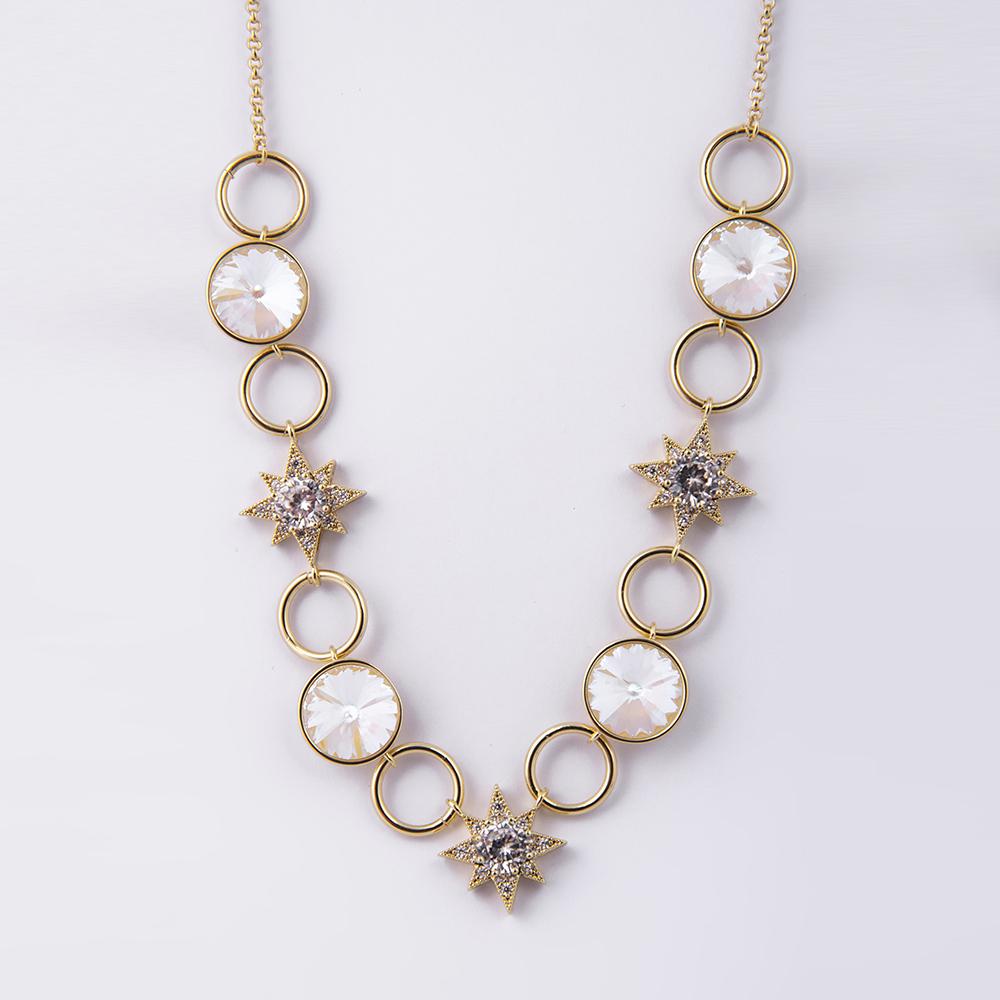 Crystal Star Short Gold Necklace