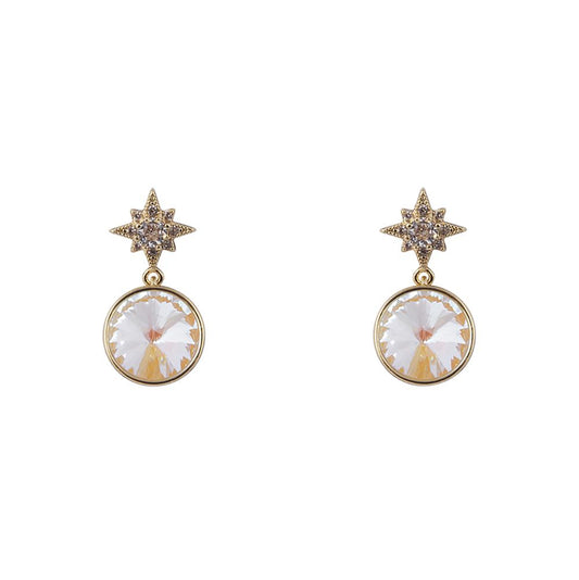 Crystal Star Gold Earrings