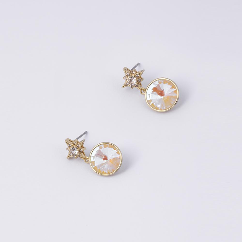 Crystal Star Gold Earrings