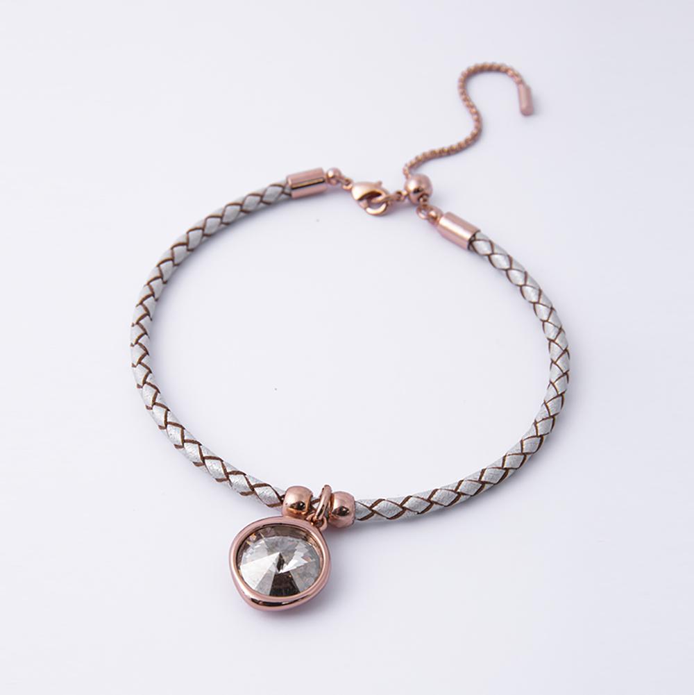 Silver Shade Leather Bracelet