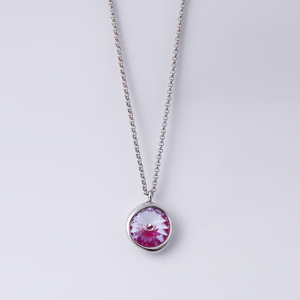 Lotus Pink Delite Single Stone Necklace