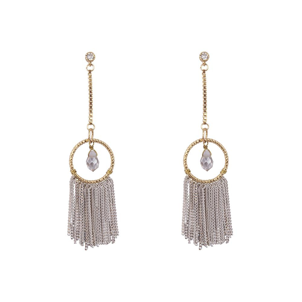 White Tassel Earrings