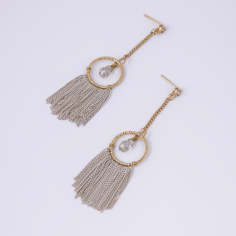 White Tassel Earrings