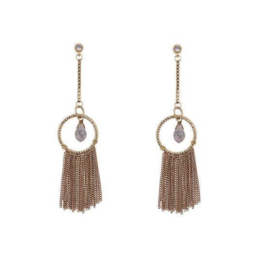 Rose Gold Tassel Earrings