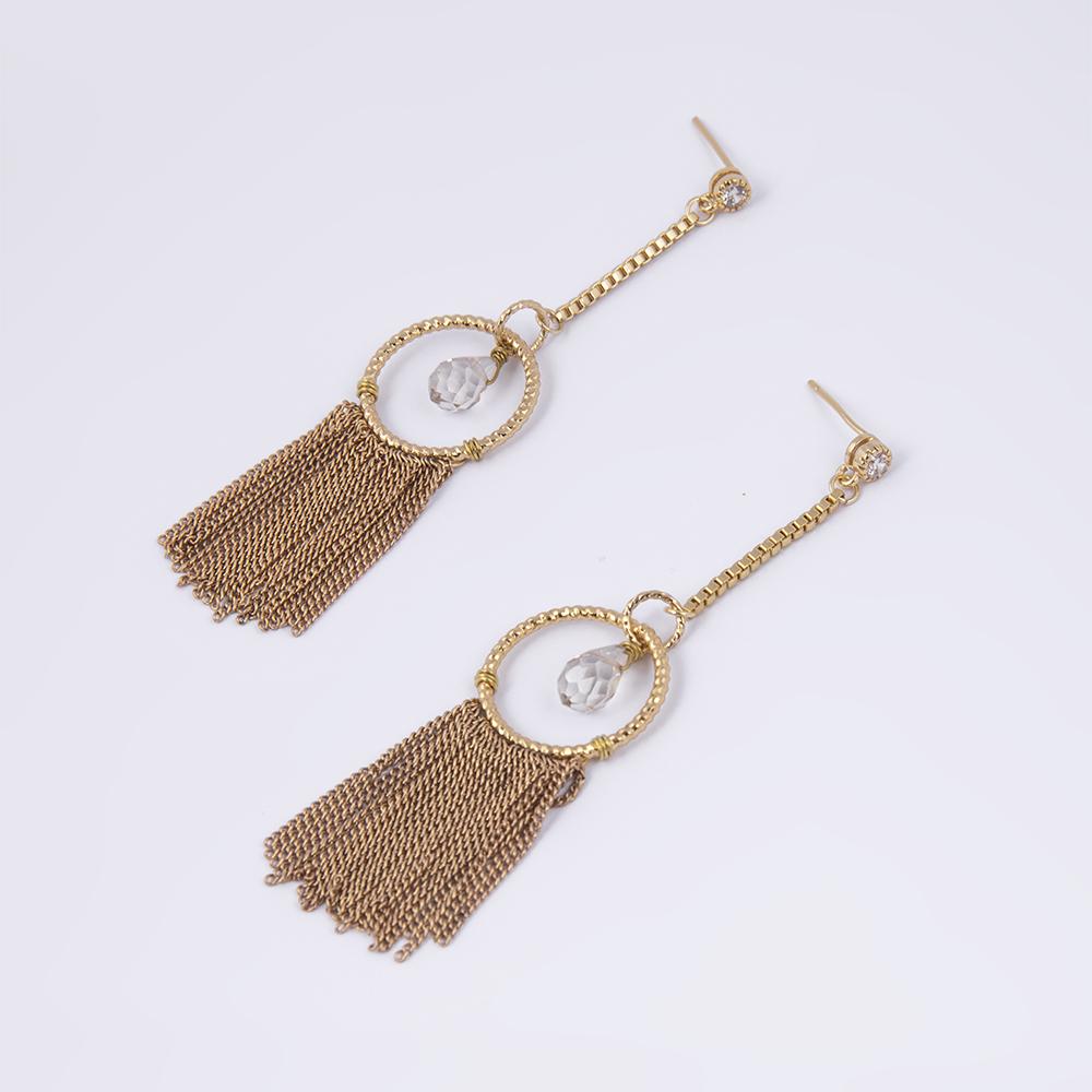 Rose Gold Tassel Earrings