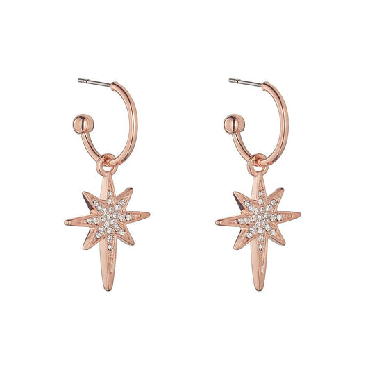 Crystal Star Rose Gold Earrings