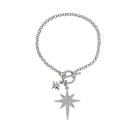 Crystal Star Silver Bracelet