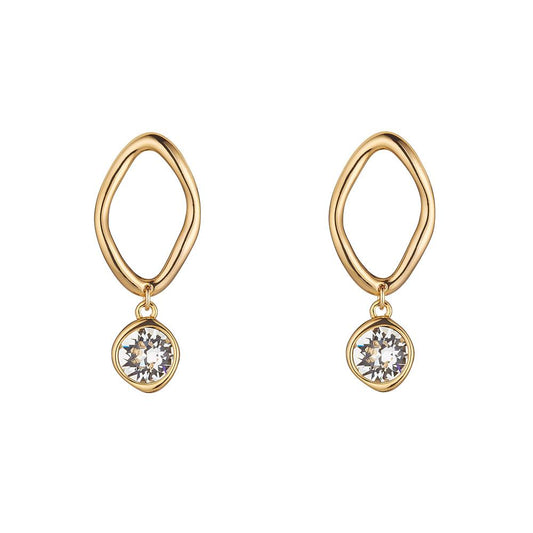 Sabina Golden Crystal Earrings